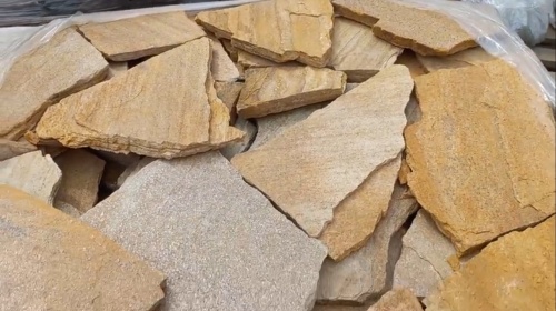 Плитняк златолит жёлтый для цоколя купить в Аше