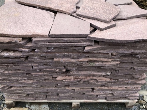 Плитняк лемезит бордовый для облицовки цоколя 20-25 мм  купить в Аше