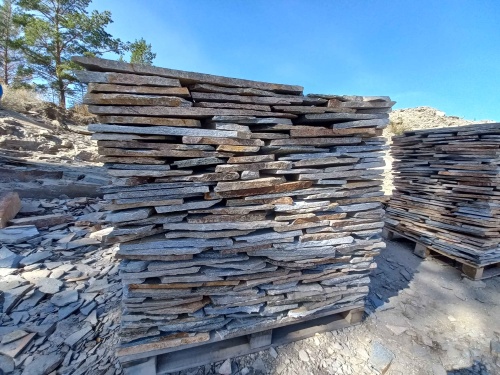 Плитняк златолит серебристый для фасада купить в Аше